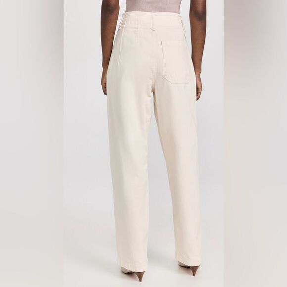 NEW Rag & bone High Rise Pleated Trousers in Ecru - Picture 6 of 16